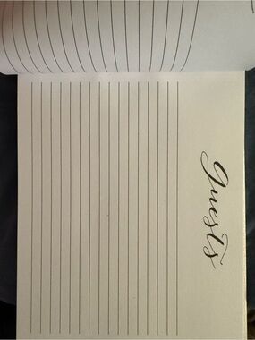 Things Remembered Cream and Black "Guests" Lined Guest Book